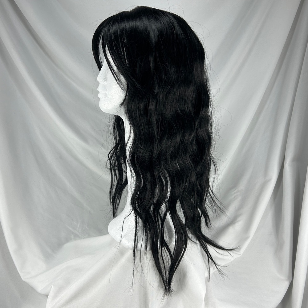 040 Wavy Black, Synthetic Wig Clip-InTopper